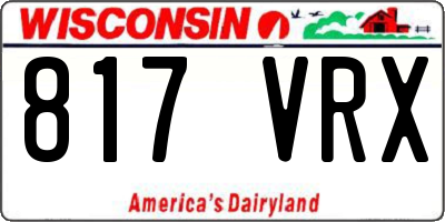 WI license plate 817VRX