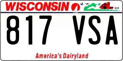 WI license plate 817VSA