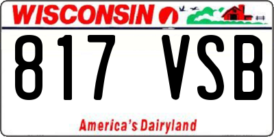 WI license plate 817VSB