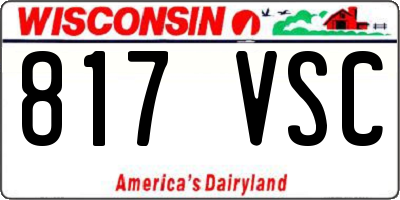 WI license plate 817VSC