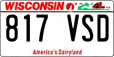 WI license plate 817VSD