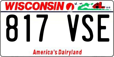 WI license plate 817VSE