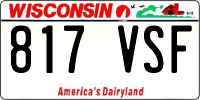 WI license plate 817VSF