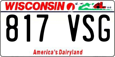 WI license plate 817VSG