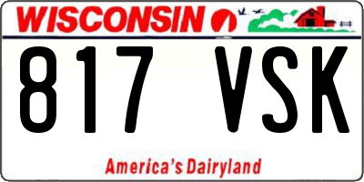 WI license plate 817VSK