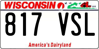 WI license plate 817VSL