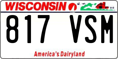 WI license plate 817VSM