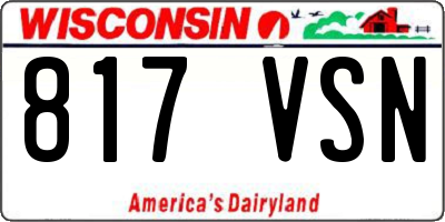 WI license plate 817VSN