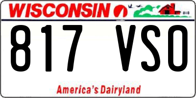 WI license plate 817VSO