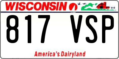 WI license plate 817VSP