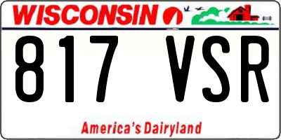 WI license plate 817VSR