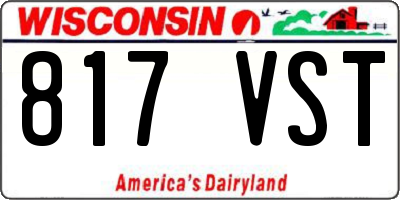 WI license plate 817VST