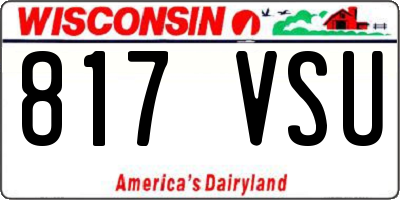 WI license plate 817VSU