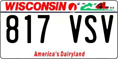 WI license plate 817VSV