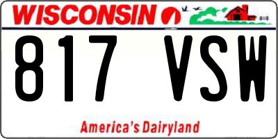 WI license plate 817VSW