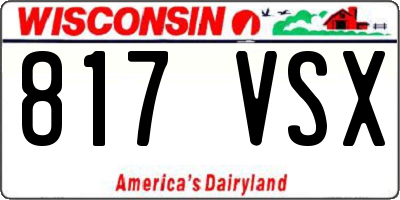 WI license plate 817VSX