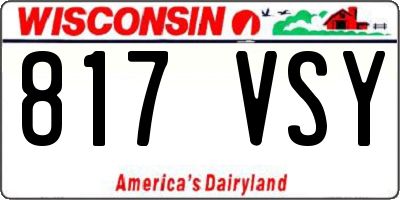 WI license plate 817VSY