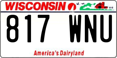 WI license plate 817WNU