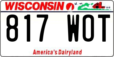 WI license plate 817WOT