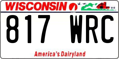 WI license plate 817WRC