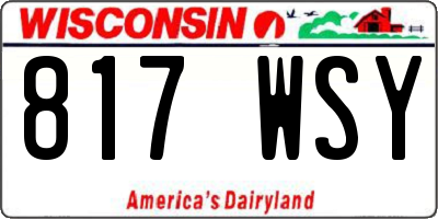 WI license plate 817WSY