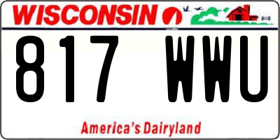 WI license plate 817WWU