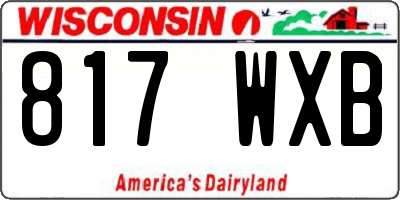 WI license plate 817WXB
