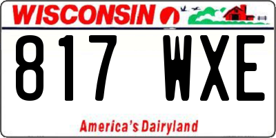 WI license plate 817WXE