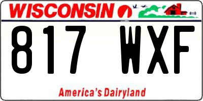 WI license plate 817WXF