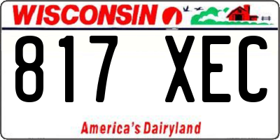 WI license plate 817XEC