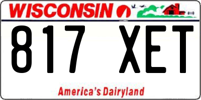 WI license plate 817XET