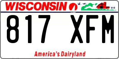 WI license plate 817XFM