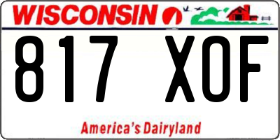 WI license plate 817XOF