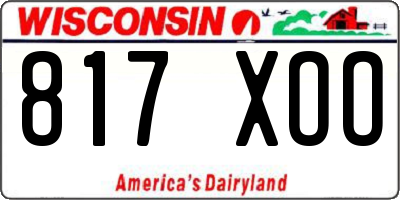 WI license plate 817XOO