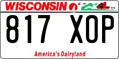 WI license plate 817XOP