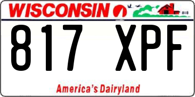 WI license plate 817XPF
