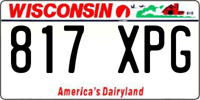 WI license plate 817XPG