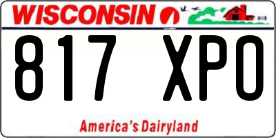WI license plate 817XPO