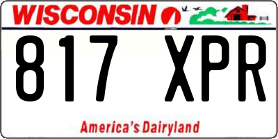 WI license plate 817XPR