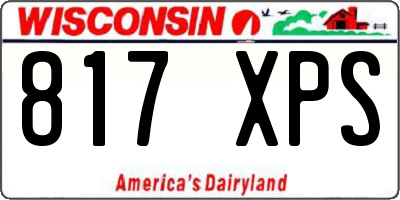 WI license plate 817XPS