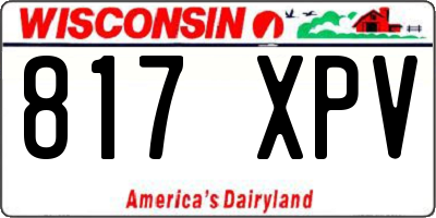 WI license plate 817XPV
