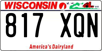 WI license plate 817XQN