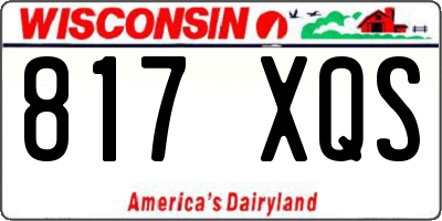 WI license plate 817XQS