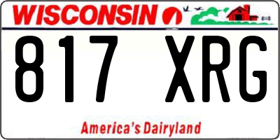 WI license plate 817XRG