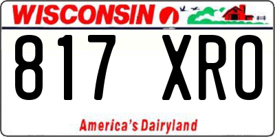 WI license plate 817XRO