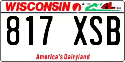 WI license plate 817XSB