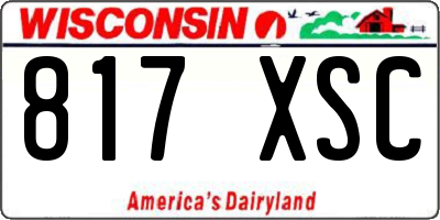 WI license plate 817XSC