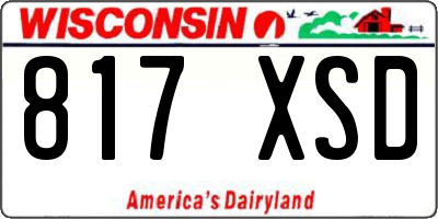 WI license plate 817XSD
