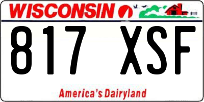WI license plate 817XSF
