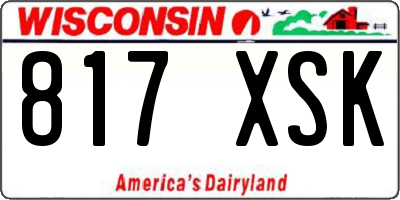 WI license plate 817XSK
